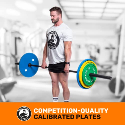 Bells of Steel Calibrated Machined Iron Weight Plates 55 lb Pair Black