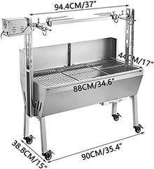 MNSSRN Automatic Suckling Pig Barbecue Grill, Stainless Steel Charcoal Roast Leg of Lamb Stove Barbecue Machine Barbecue Toast Roast Pig Motor Windshield