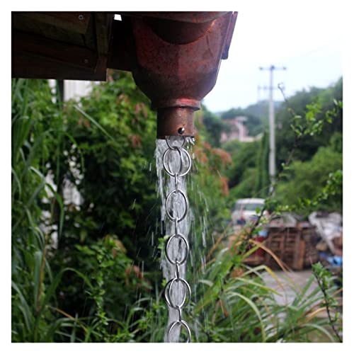 LZPHGB Rain Chain, 2.6M Rain Chains for Gutters for Heavy Pure Copper Catcher Chain for Downspouts Temple Scenic Water Diversion House and Garden Decor for Exterior Gutters,E 2.6m