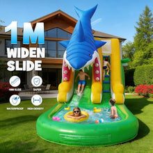 26FT Commercial Grade Inflatable Water Silde with Splash Pool & Climbing Wall, Commercial PVC Water Slide for Backyard Fun, Durable Water Slide Bounce House with 950W Blower for Kids & Family