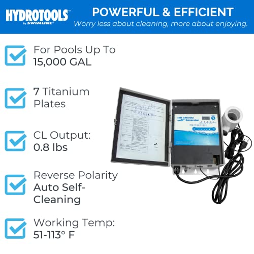 Swimline Hydrotools 87615 Salt Chlorine Generator (15K Gal)