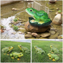 Garden Fountain Spitter, Frog Pond Spitter with Hose Barb, Garden Animal Sculpture Frog Pond Spitters for Water Gardens, Koi Ponds, Swimming Pool Decoration(45x43x26cm/17.7x16.9x10.2in)