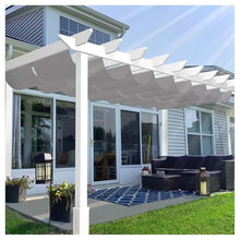 Retractable Sun Shade Canopy, Breathable Wave Awning，Pergola Sliding Cover high-Density Polyethylene Fabric, Wave Shade sail for Patio Garden Backyard Deck Trellis(W2.2*L15m/W7.22*L49.21ft)