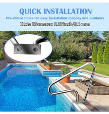 MSHOSAC Swimming Pool Grab Rail, Stainless Steel Handrail with Self-Tapping Screws for Safe Access & Stability in Garden & Backyard Pools