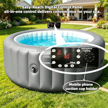 POOLTOHOT Inflatable Hot Tub 71" x 28", Portable Hot Tubs Built-in Heat Pump and 6-Color Lights for 2-4 Person, Blow Up Outdoor Hot Tubs with 143 Soothing Air Jets and Filter System for SPA