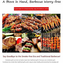 Thickened and Durable Commercial Electric Barbecue Grill, Stainless Steel Smokeless Portable BBQ Grill, 122-572 ℉ Temperature Control, Detachable Drip Tray & Easy To Clean, for Camping