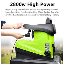Hiedmeil Electric Garden Shredder, 2800W Heavy Duty Wood Chipper, Leaf Shredder & Branch Crusher, Max Cutting Diameter 4.5cm, Large Wheels for Easy Mobility (No Cord)