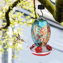 ZYBB Glass Hummingbird Feeder Bird Feeder Hummingbird Feeder Bird Perch for Outdoors Patio Hand Blown