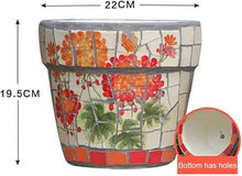 Creative Color Process Pattern Plant Pot Hand-Painted Large Ceramics Outdoor Flower Pot Villa Outdoor Garden Decor Plant Pot Courtyard Flowerpot Decor Landscape Bonsai External Planters ( 22CM)