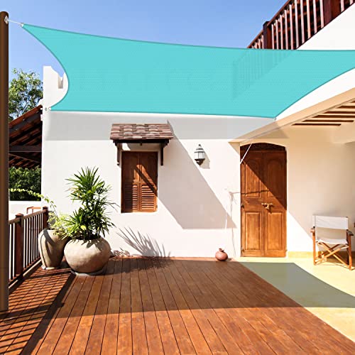Coarbor 21'x22' Sun Shade Sail Outdoor Canopy Cover Rectangle Heavy Duty Shade Cloth for Backyard Yard Deck Patio Garden Outdoor, Turquoise