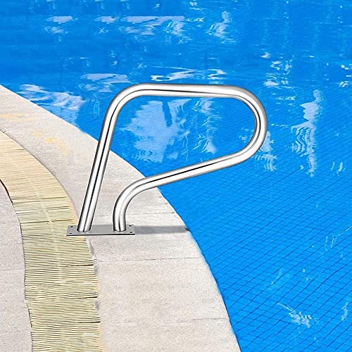 BSNANCA Pool Handrail Swimming Pool Safety Hand Rail Stainless Steel Swimming Pool Handrails, Pool Ramp Safety Railings with Flange Quick Installation Base, for Inground Pool Entrance
