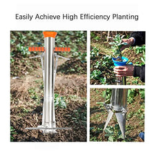 Bulb Planter Set， Handled Long Garden Bulb Planter Tools and Vegetable Seedling Tool Manual Plant Transplanter Multi-Functional with Pedal and Rangefinder for Greens Onion Radish Beets Lettuce