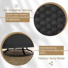 Aeeiua 3 Pieces Wicker Patio Furniture Set, Luxury Outdoor Conversation Set with High Back Swivel Rocker Chairs