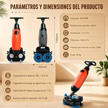 Commercial Electric Floor Scrubber, 17" Cleaning Width, 360° Rotating Head, Coverage 13000 Sqft/H, Dual Brush for Tile Hardwood in Offices Hotels White-220V