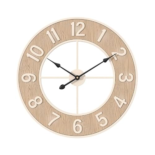 CUTPOIY Wall Clock,Outdoor Garden Wall Clock Vintage Large Creative Garden Wall Clock Silent Outdoor Clock Iron Round Clock for Home Living Room Restaurant - Vintage Clock