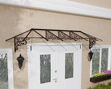 Palram - Canopia Lily 12' x 3' Victorian Door/Window Awning, Black/Clear