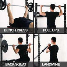 SkiPack Folding Squat Rack Wall Mounted with Weight Bench Black