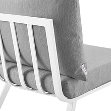 Lounge Sectional Sofa Chair Set, Aluminum, Metal, White Grey Gray, Modern, Outdoor Patio Cafe Bistro