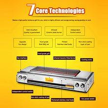 Table Top Portable Gas BBQ, Gas Barbecues Grill Detachable Cooking Net Stainless Steel Baking Pan with Oil Pan, Table Top Griddle, Grease Tray, for Picnic Camping Garden Terrace Beach,SC 03 5 (S