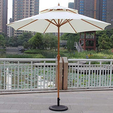 Umbrellas 9ft / 270cm Double Top Garden Patio Umbrella with Crank Handle, Sun Shade Waterproof Protection for Terrace, Balcony, Pool, Beach (Color : Dark Green), Off, white