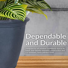 Sunnydaze Anjelica 24'' Large Plastic Planter Pot for Plants, Slate, 3pk