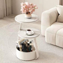 NRFJFOP Cream Wind Sofa Side a Few Small Round Table Living Room Family Corner Bed Rock Board Tea