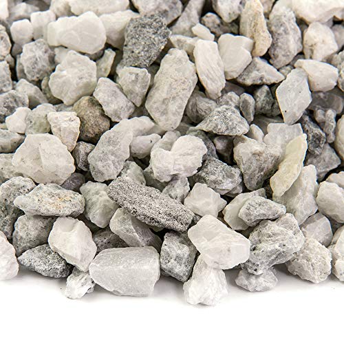 Landscape Rock and Pebble | 2000 Pounds | Natural, Decorative Stones and Gravel for Landscaping, Gardening, Potted Plants, and More (White Ice, 3/8 Inch)