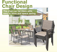 Homall 7 Pieces Patio Dining Set, Metal Outdoor Dining Set for 6, Brown
