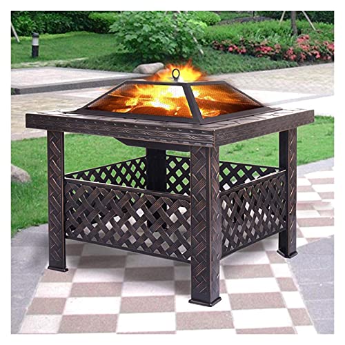 KOMFGT Fire Pits Outdoor Garden Wood-Burning Fire Pit Bowl Terrace Table Set, Outdoor Fireplace Wood-Burning Brazier
