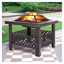 KOMFGT Fire Pits Outdoor Garden Wood-Burning Fire Pit Bowl Terrace Table Set, Outdoor Fireplace Wood-Burning Brazier