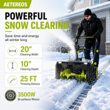 Cordless Snow Blower 20 Inch, Dual LED Lights, 3500 Watt Motor 4-Battery