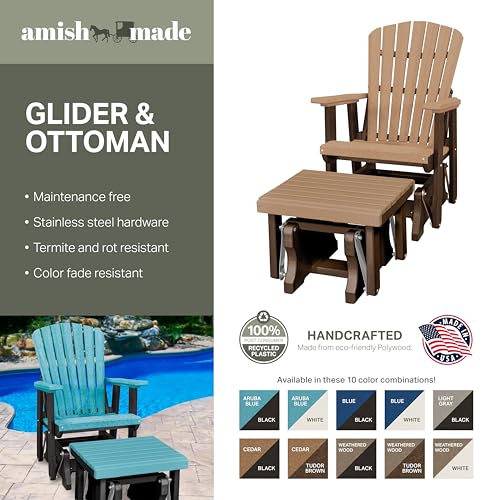 American Furniture Classics Chair and Gliding Glider Ottoman Combo Light Gray and Black