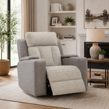 Lesly Power Recliner Chair with 3 Heat Massage Modes, Two-Tone Polyester