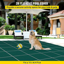 DOUKI Rectangular Inground Pool Safety Cover 20x42ft Triple Stitched Mesh PP Green