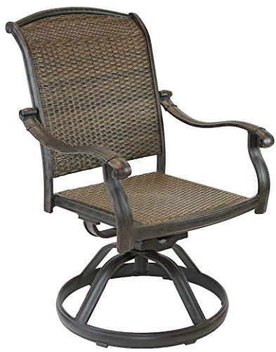 Patio Land Santa Clara Outdoor Set of 6 Swivel Rocker Dining Chairs Dark Bronze Cast Aluminum, LD6278-11