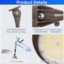 LED Bullet Spot Flood Light 30W/40W/50W Selectable 3000/4000/5000K Tunable