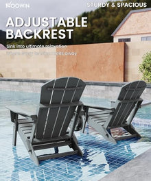 FOOWIN Folding Adjustable Adirondack Chair with Ottoman Set of 4