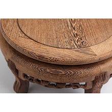 YUEYOULII Bonsai Display Stand Fishtank Vase Bonsai Round Base Wood Buddha Statue Strange Stone Base for Home Office Decoration (Color : A, Size : 36CM)