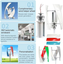 Lbxlhr 10000W/12000W Upgraded Wind Vertical Axis Turbine Generator 12V 24V 48V 220V with MPPT Controller Wind Turbine Kit for Hybrid Wind Solar System(10000w,24v)