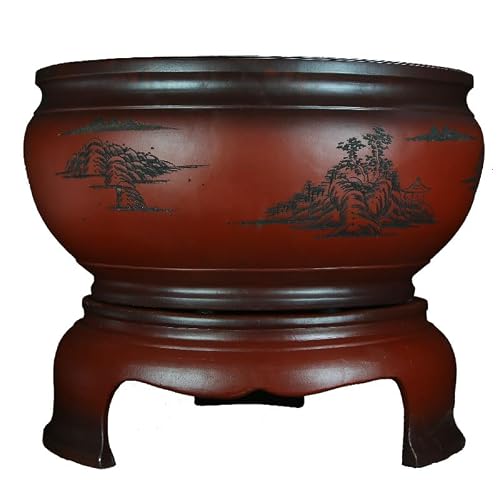 ULTRAWAVE Flower Pots Purple Sand Large Calibre with Base Non-Porous Large Aquarium Classical Simplicity Breathable Container Decorative Planter