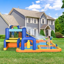 Outsunny Kids Inflatable Water Slide 7-in-1 Bounce House Multi-colored
