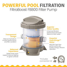 Funsicle Quickset Designer 14' x 36" Round Above Ground Swimming Pool, with FiltraBoost 800 GPH Filter Pump, Ladder, Type D Filter Cartridge & Repair Patch, Triple Basketweave