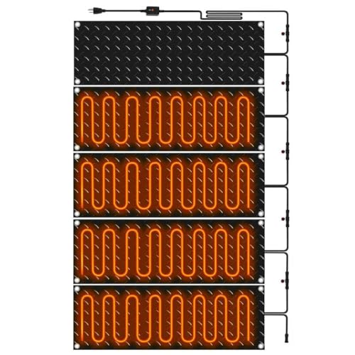 iumLeap Winter Snow Melting Pads,Anti-Slip Walkway Herringbone Design,Outdoor Mat,Prevents ice Formation,Melts up to 2 inches of Snow per Hour, 5Pcs/10 * 30In (25.4 * 76.2cm)