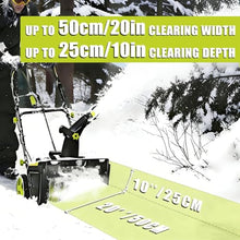 ZHLINGQ Electric Snow Blower Cordless, 3500 W Snow Blower Electric Pro, Cordless Snow Blower 40V, 50cm/20in Working Width, 7.6m/25ft Maximum Throw, Dual LED Headlights for Driveway 2Batteries