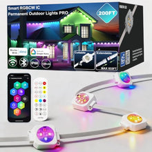 200ft Permanent Outdoor Lights Pro, 120 RGBCW+IC LED String Light Cuttable