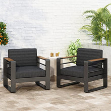 Christopher Knight Home Giovanna Outdoor Club Chair, Black + Natural + Dark Gray