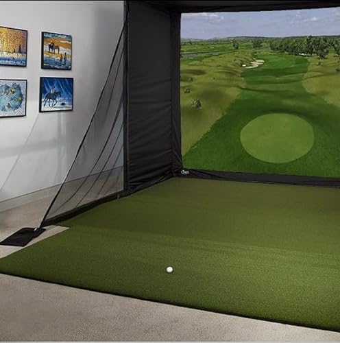Big Moss Golf Indoor Simulator Practice Bay with Hitting Green Multicolor