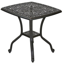 Patio Land Elizabeth Outdoor Patio 3pc Chaise Lounges Set Dark Bronze Cast Aluminum Walnut
