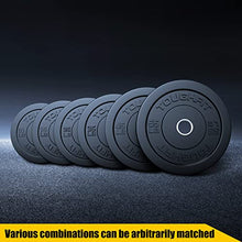 ToughFit Bumper Plate with Steel Insert - Rubber 2" Olympic Barbell Weightlifting Plates Set Black