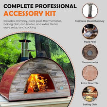 Authentic Pizza Ovens Maximus Prime Arena Portable Wood-Fired Outdoor Pizza Oven, Handmade in Portugal, Stainless Steel Chimney, Pizza Peel, Thermometer, Extra Floor Tile & Baking Dish Included
